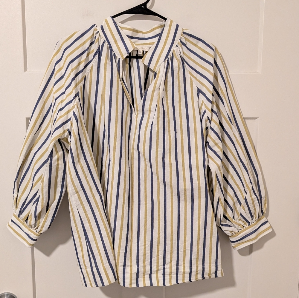 Ann Mashburn Linen Cotton Popover Top